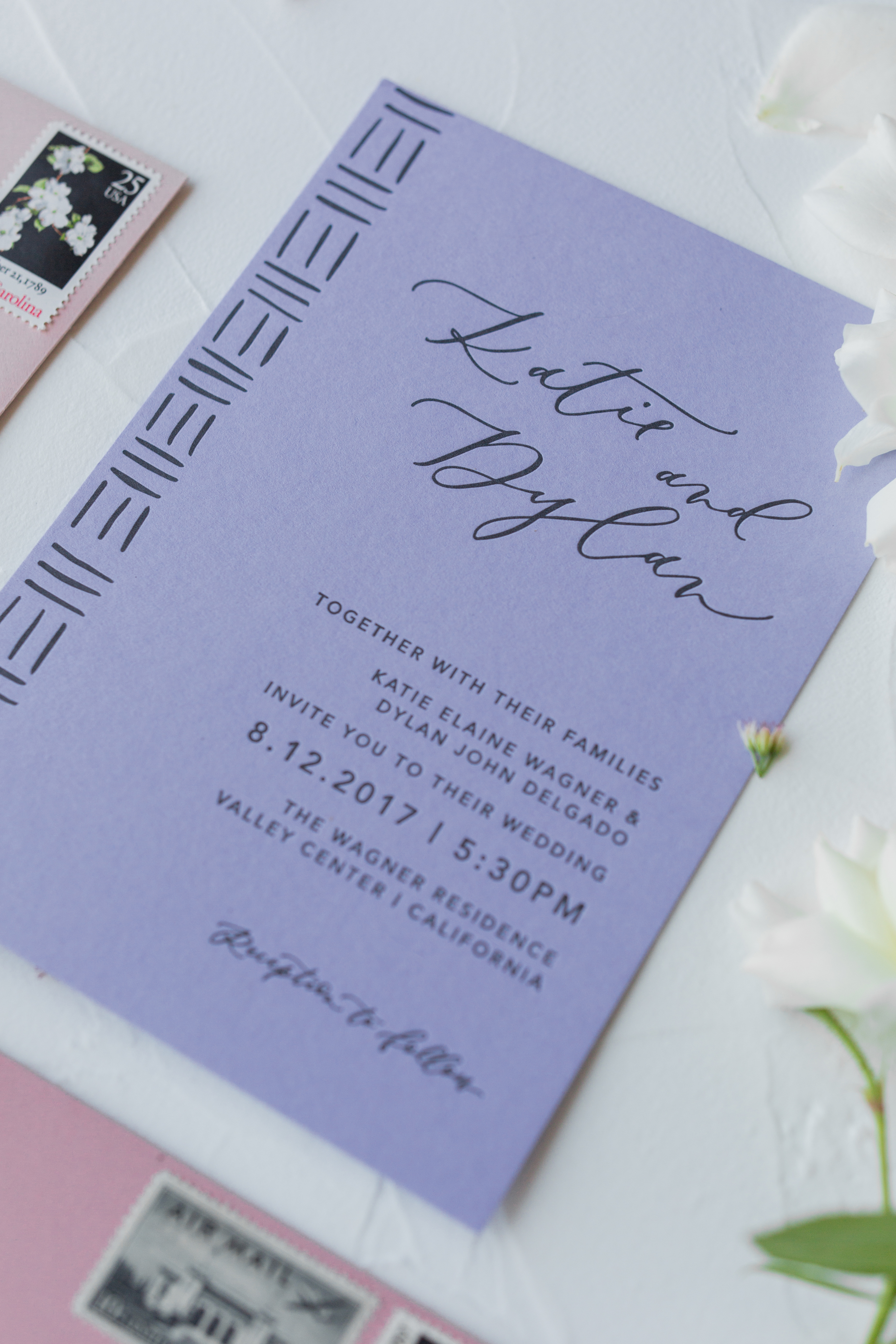 Pastel Mudcloth Inspired Wedding Invitations by Twinkle & Toast