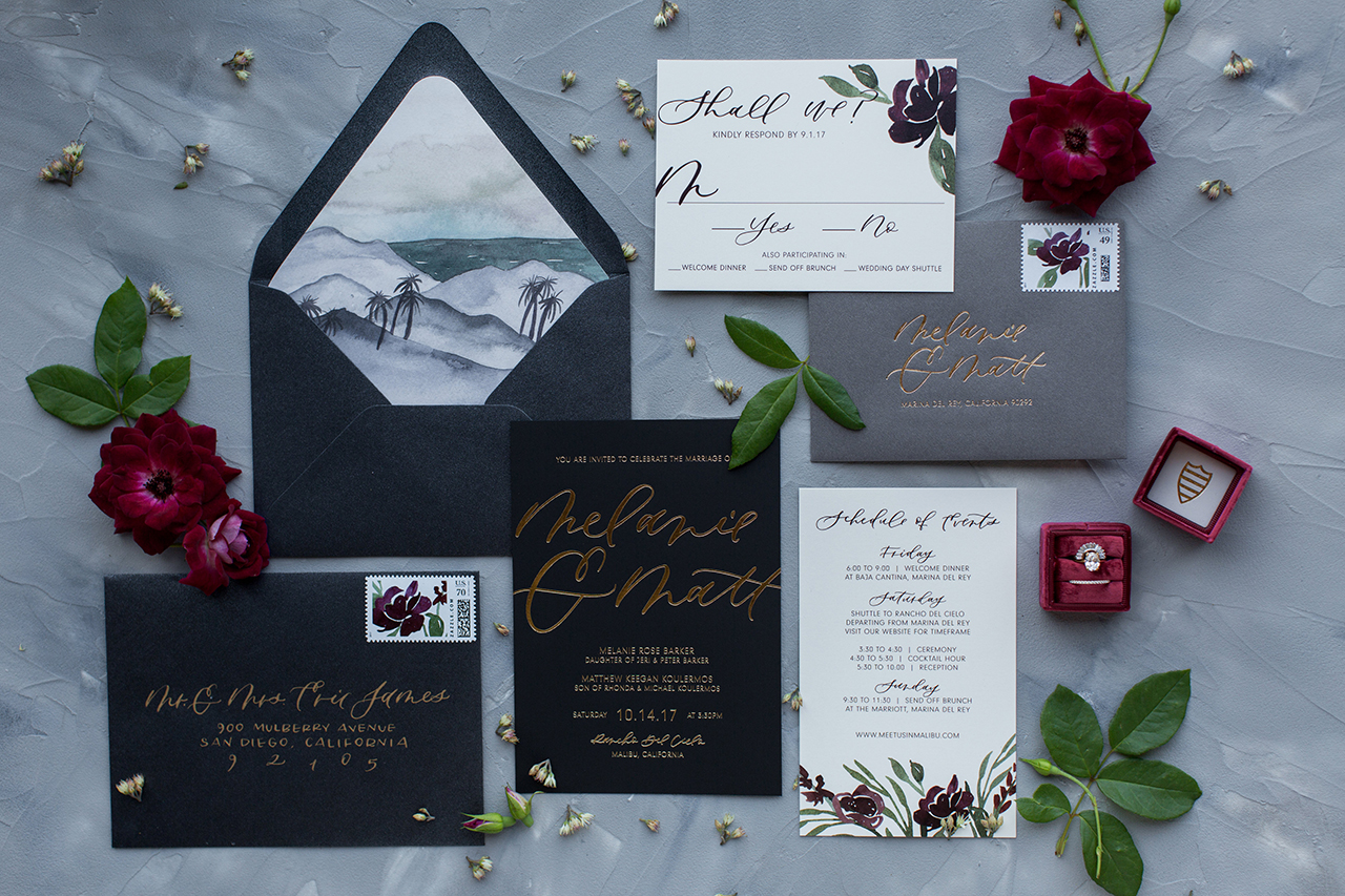 Glamorous Mixed Metals Wedding Invitations by Twinkle and Toast