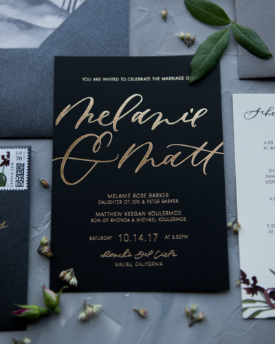 Glamorous Mixed Metals Wedding Invitations