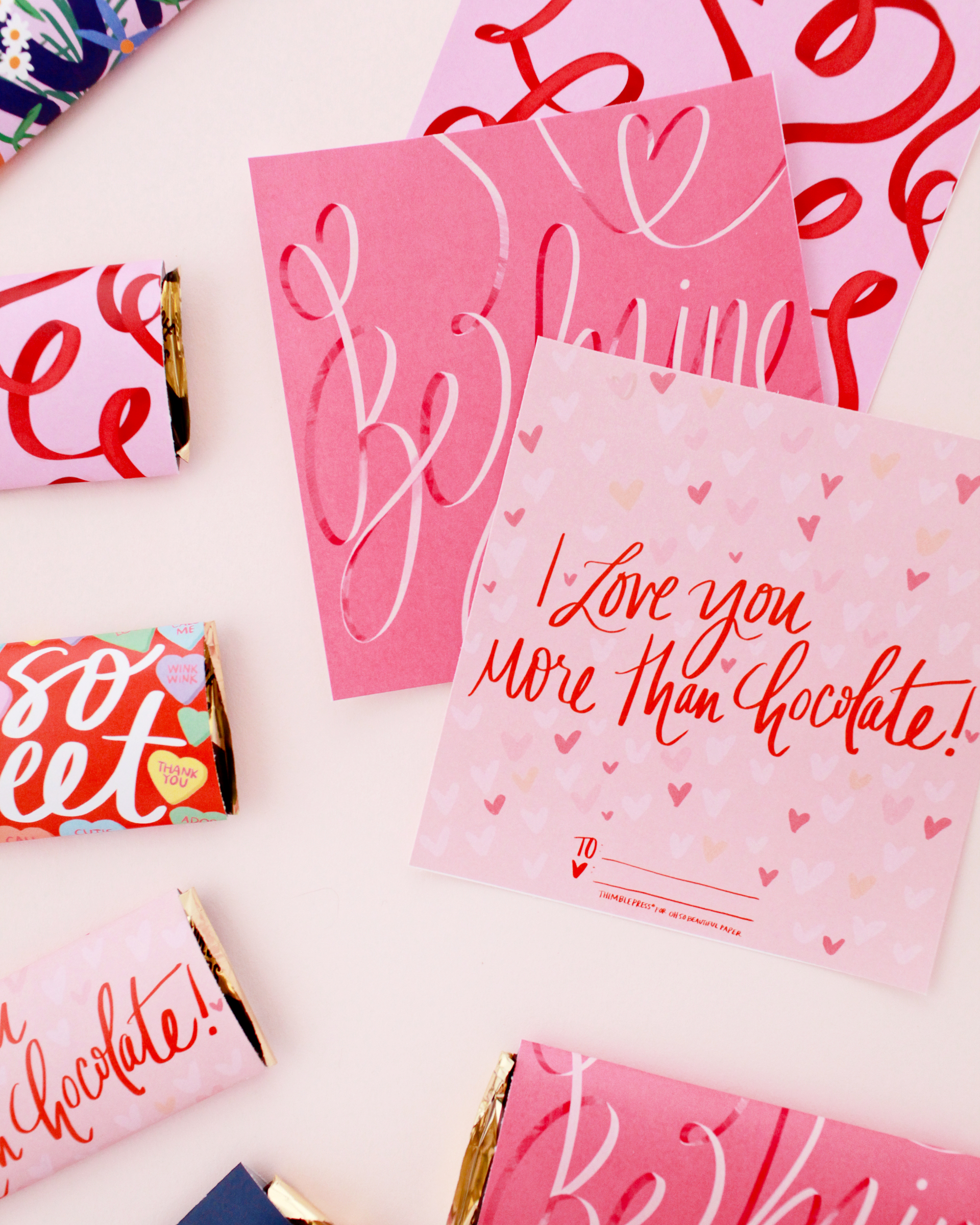 Printable Valentine's Day Candy Wrappers by Thimblepress for Oh So Beautiful Paper