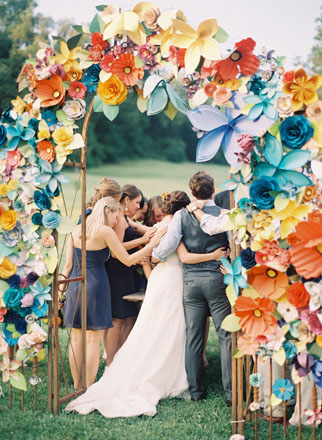 Paper Flower Wedding Ceremony Arch