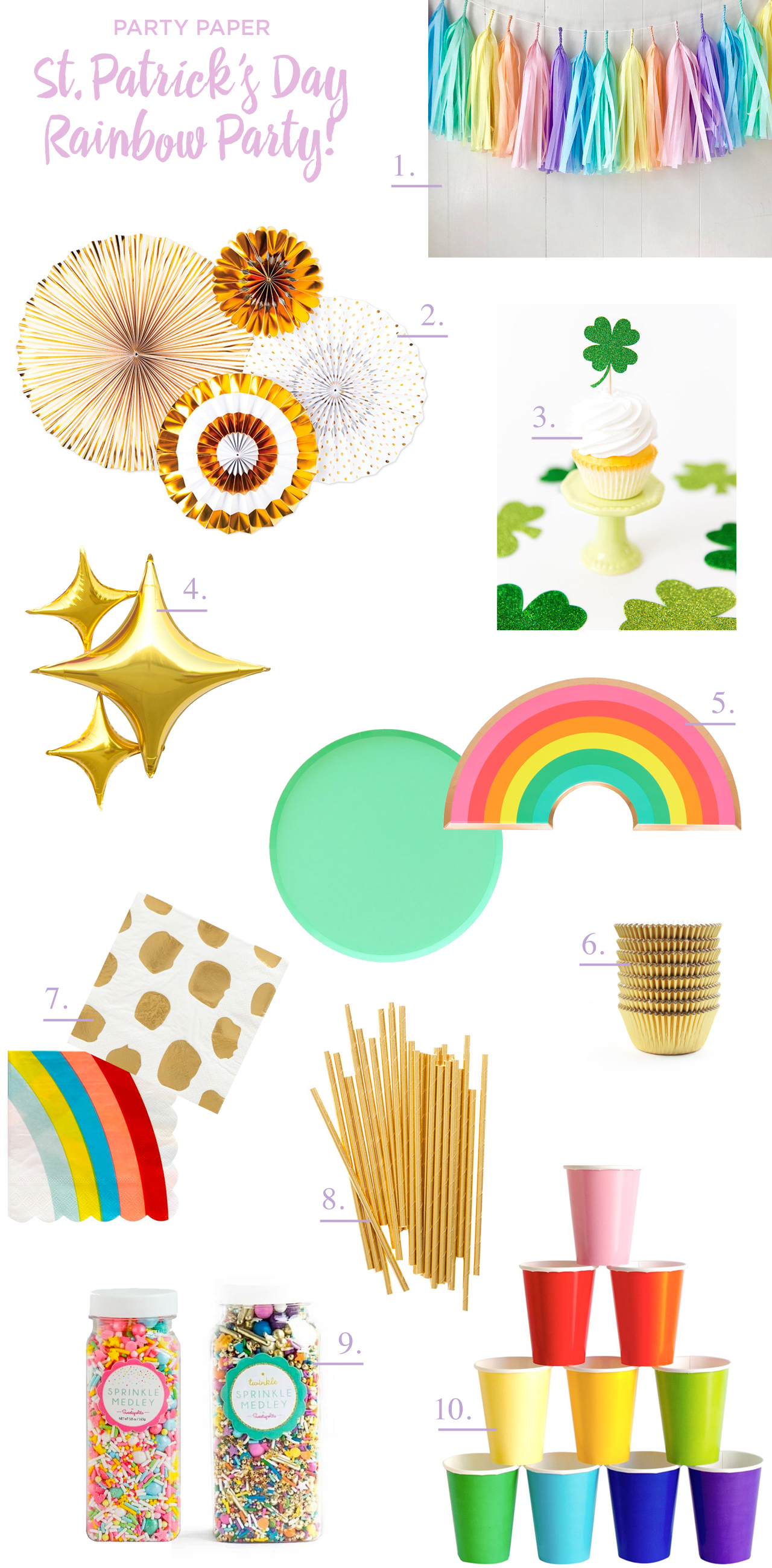 St. Patrick's Day Rainbow and Gold Party Inspiration