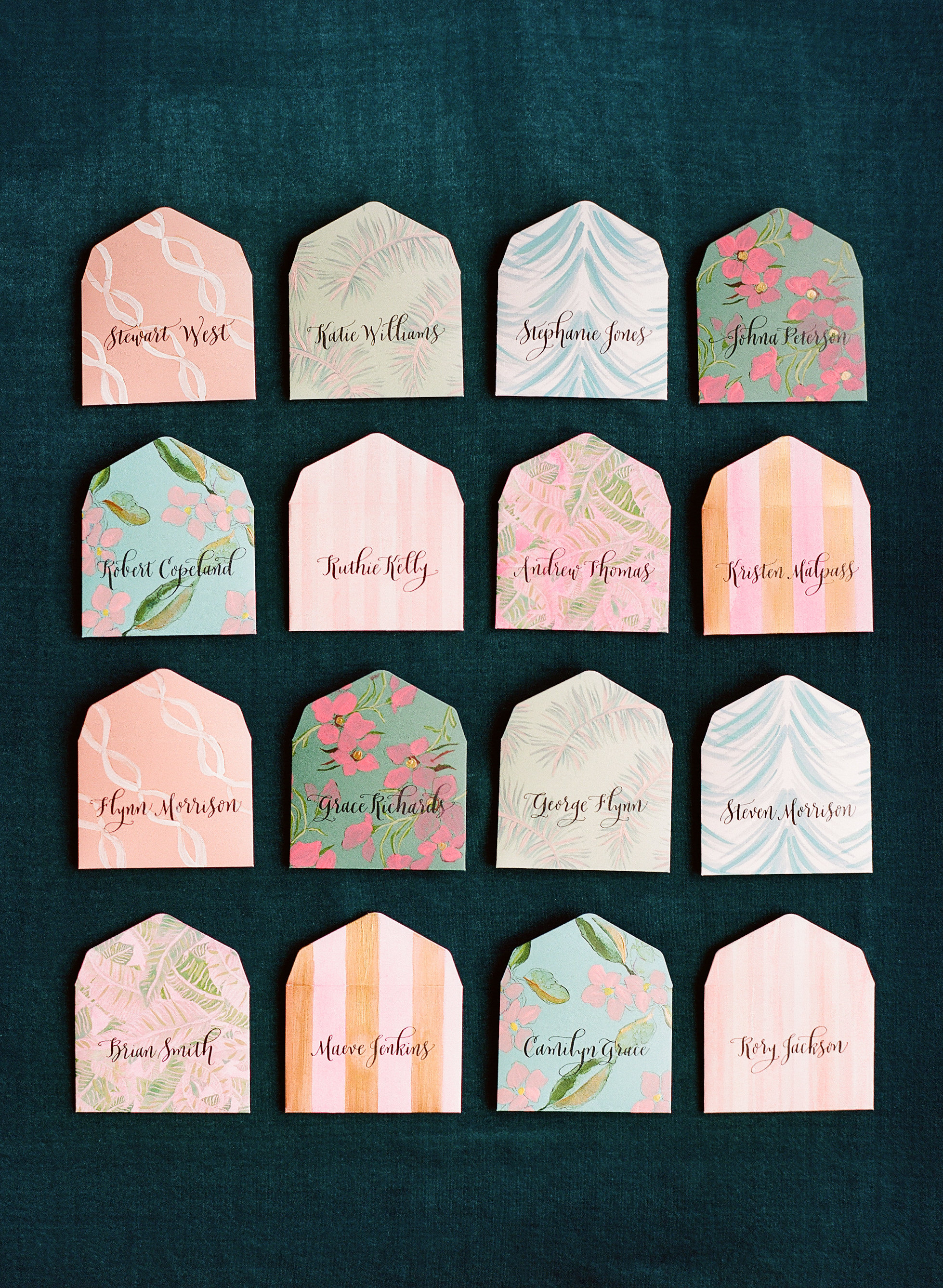Calligraphy Escort Cards on Mini Envelopes / Meant to Be Calligraphy