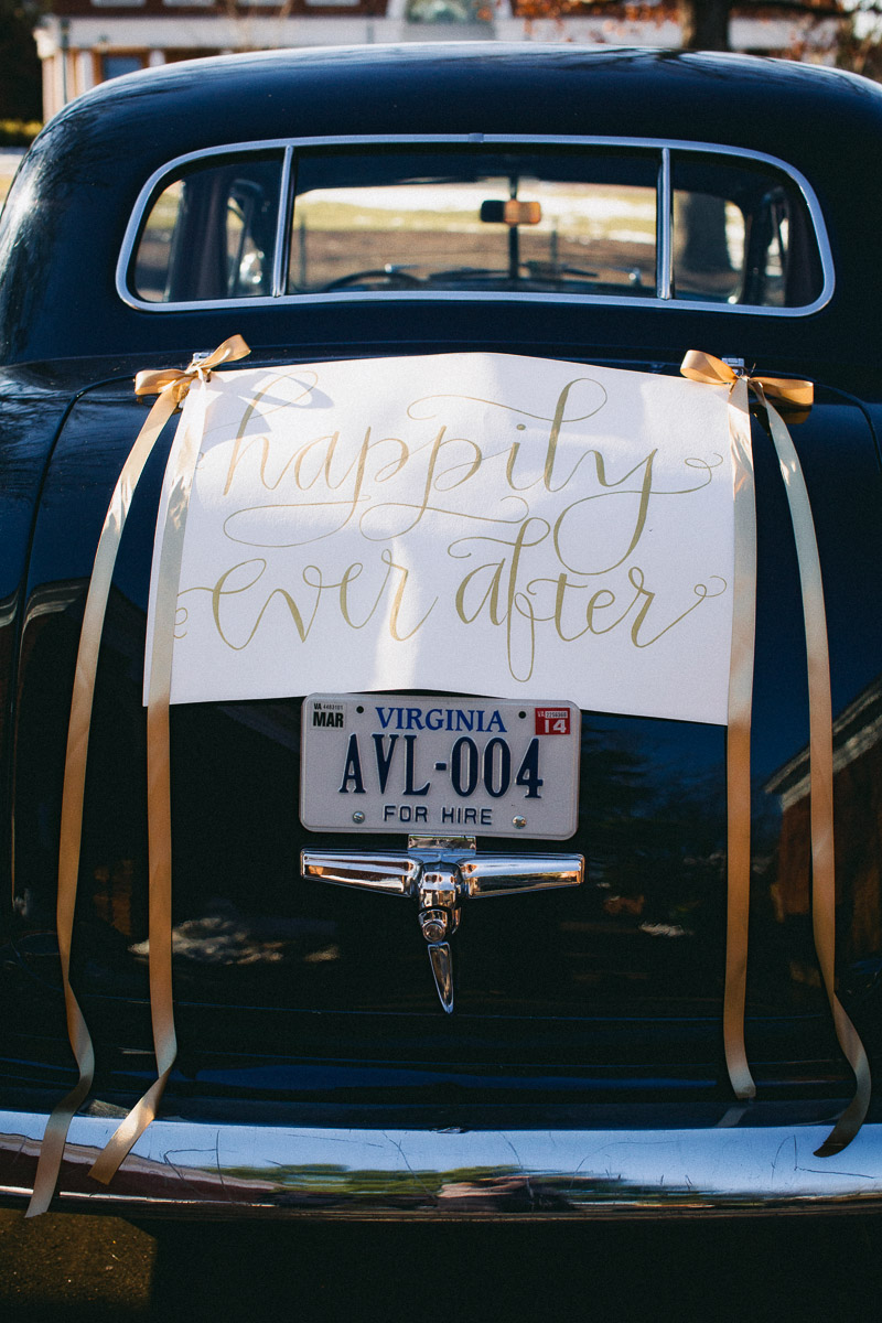 Happily Ever After Calligraphy Wedding Getaway Car Sign / Meant to Be Calligraphy