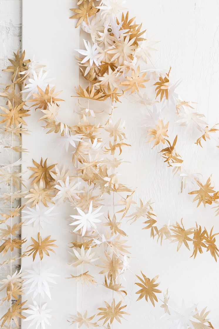DIY tea-dyed paper flower garland by The House That Lars Built