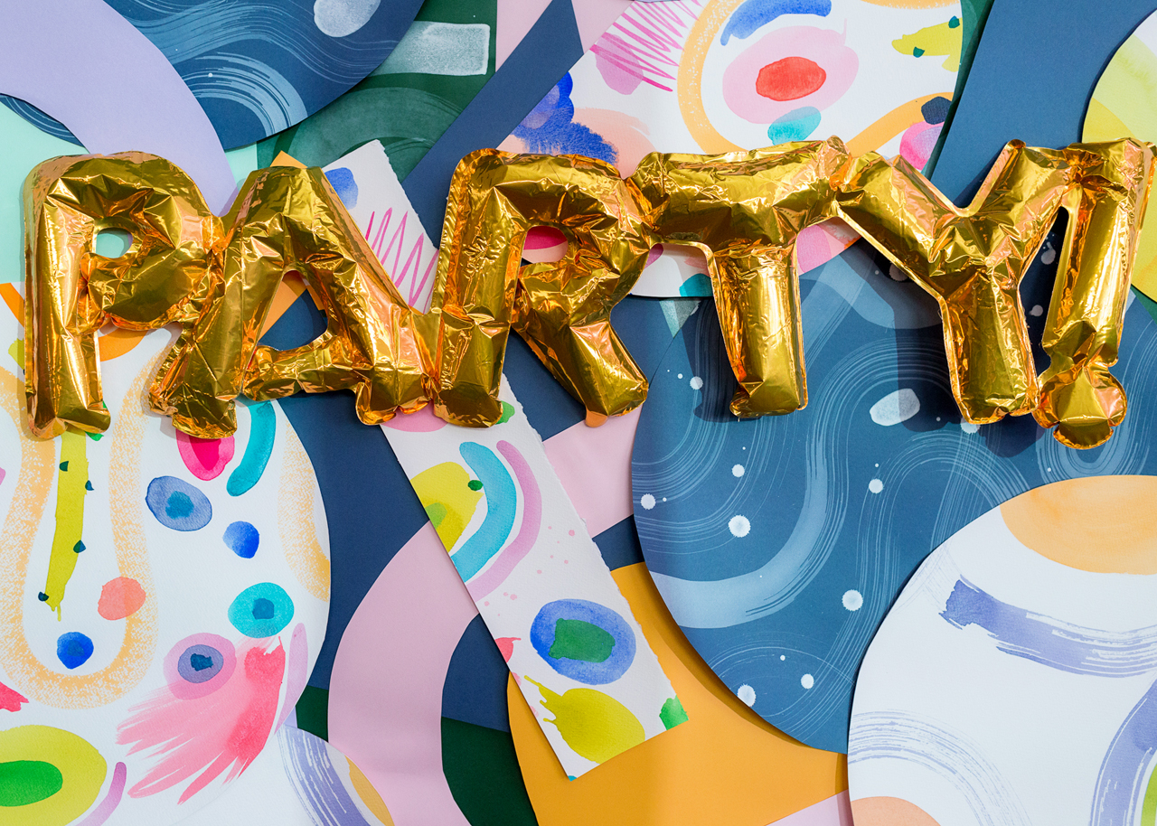 Paper Party 2018 / Colorful Modern Abstract Art Party Inspiration