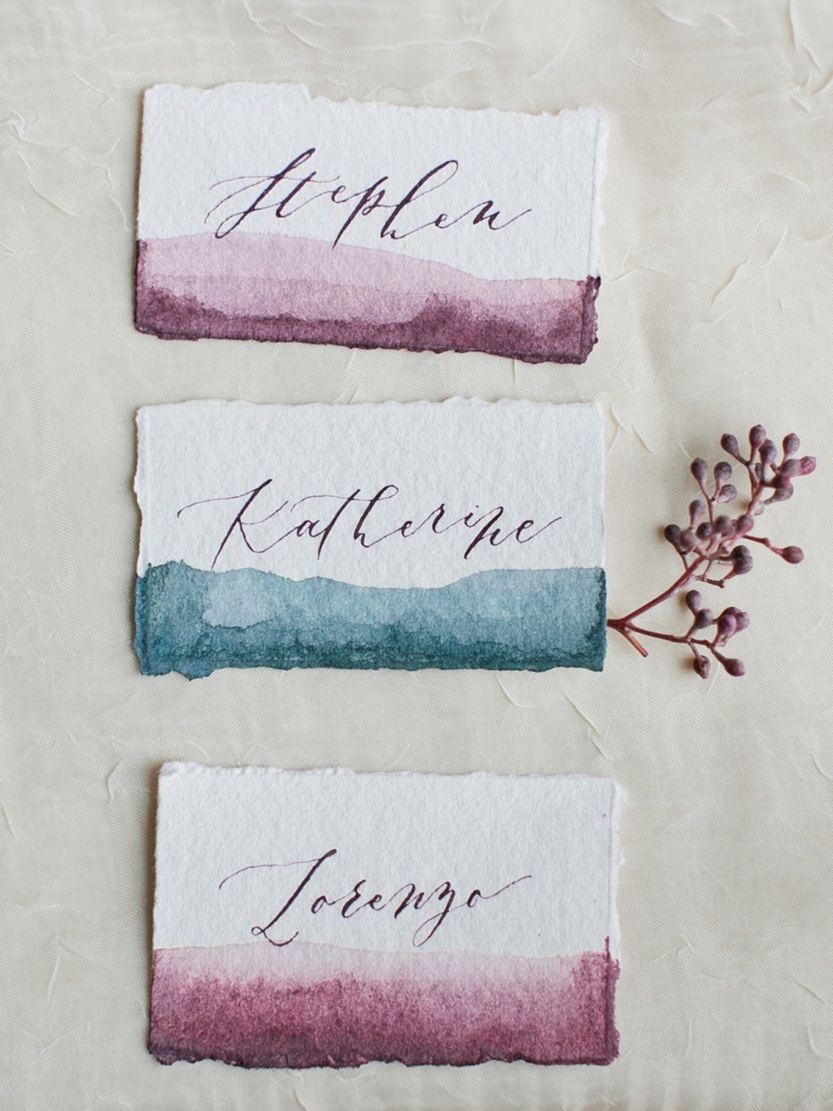 Color Dipped Place Cards by Wildfield Paper Co.