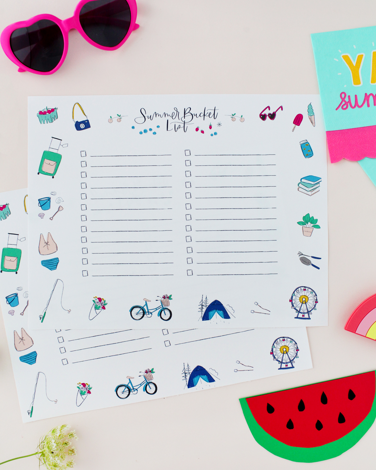 Printable Summer Bucket List by Bright Room Studio for Oh So Beautiful Paper