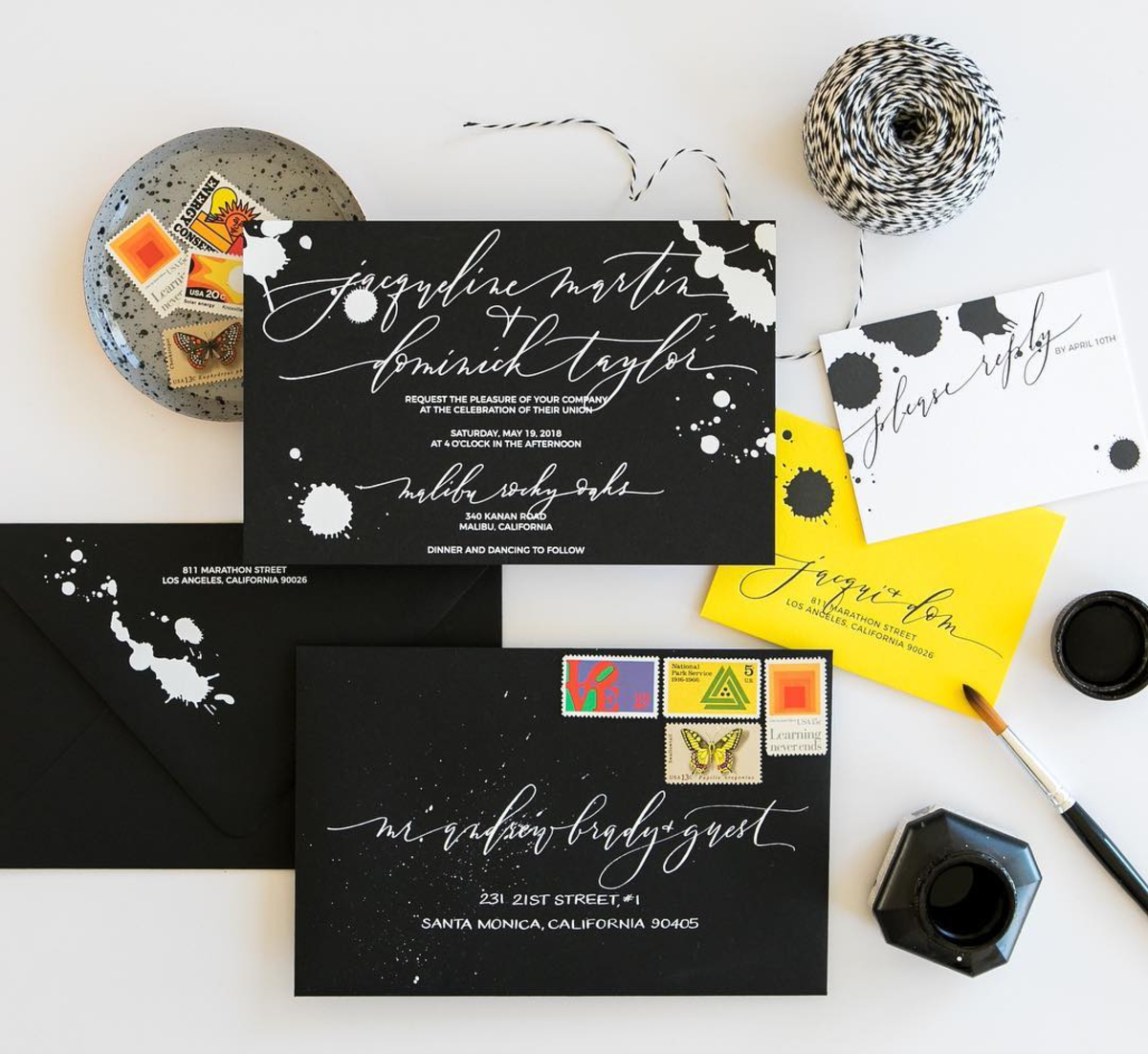 Semi-Custom Wedding Invitation Design by Anne Robin Calligraphy