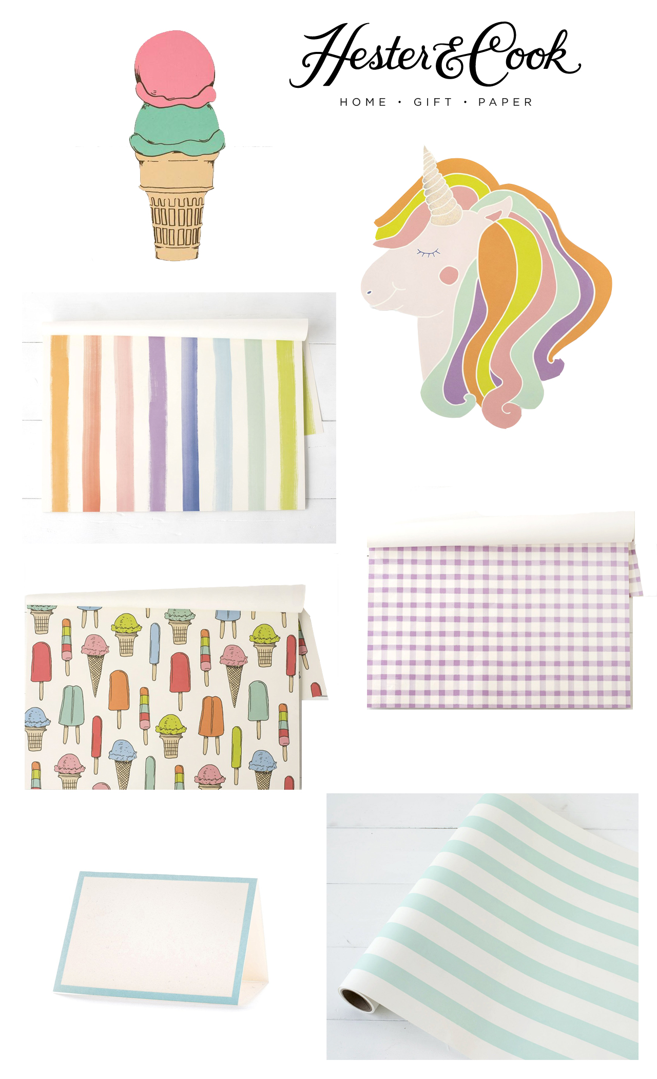 Quick Pick: Hester & Cook Sorbet Collection Rainbow and Unicorn Party Decor