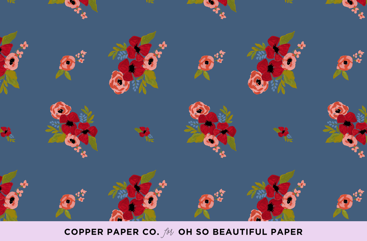 September Rose Wallpaper / Copper Paper Co. for Oh So Beautiful Paper