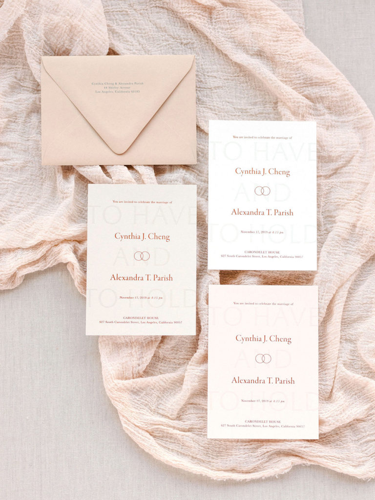 Neutral Modern Minimalist Wedding Invitations