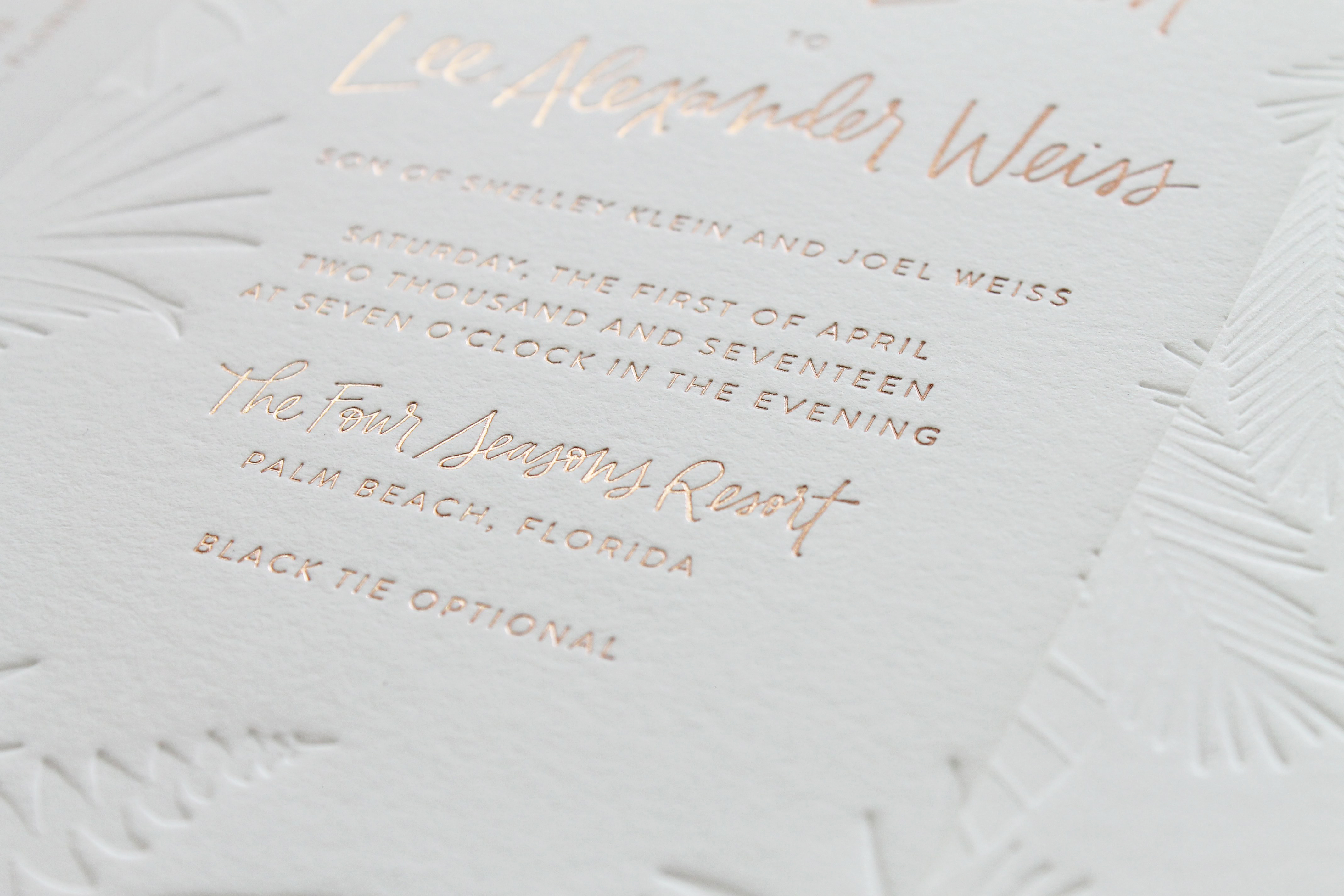 Tropical Minimalism Wedding Invitations by Swell Press