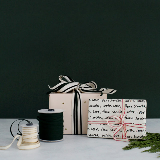 Green and Neutral Holiday Gift Wrap Inspiration