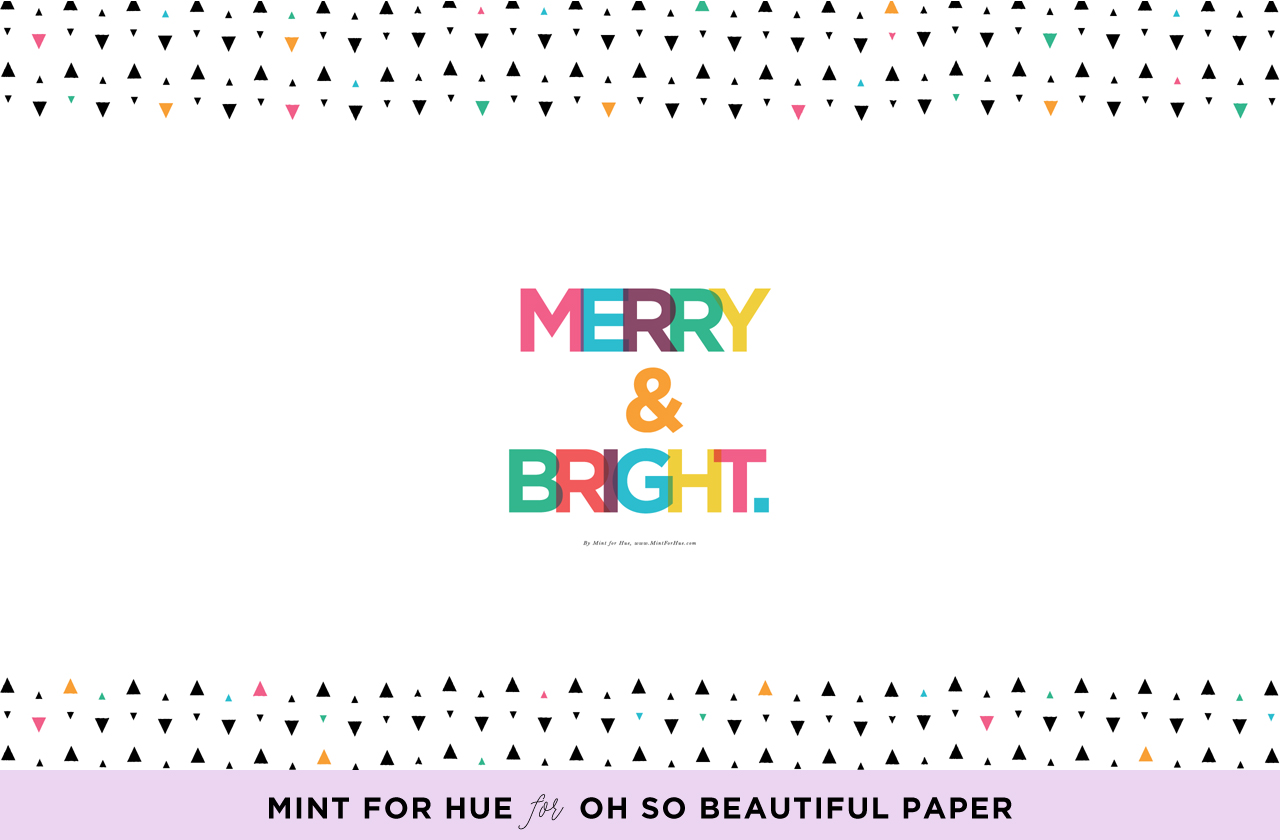 Merry and Bright December Wallpaper / Mint for Hue