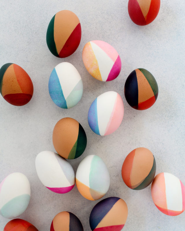 DIY Modern Color-Blocked Easter Eggs