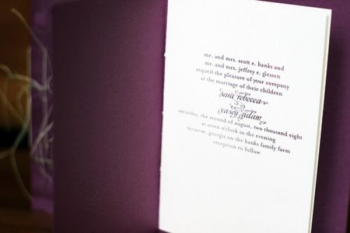 purple-letterpress-silhouette-wedding-invitation-booklet