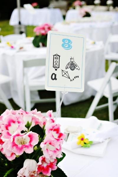 Blue-table-number-signs