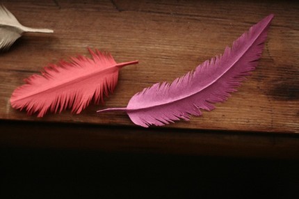 Paper-feathers