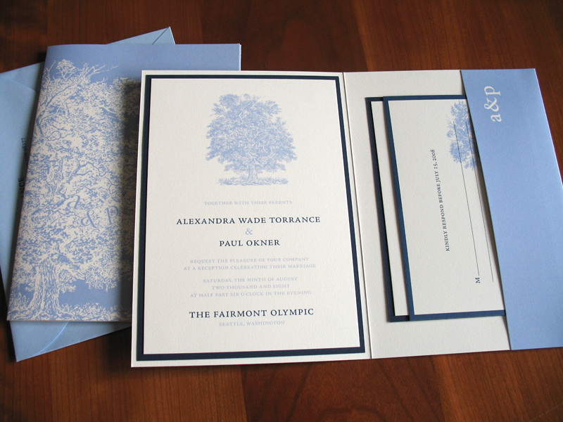 Brown-sugar-design-letterpress-blue-brown-pocket-wedding-invitation
