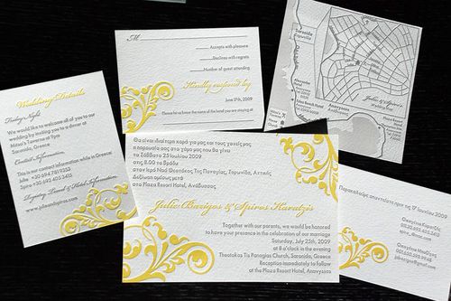 Greece-Bilingual-Gray-Yellow-Wedding-Invitation-Suite