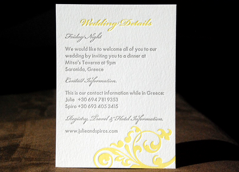 Greece-Wedding-Itinerary-Enclosure-Yellow-Gray