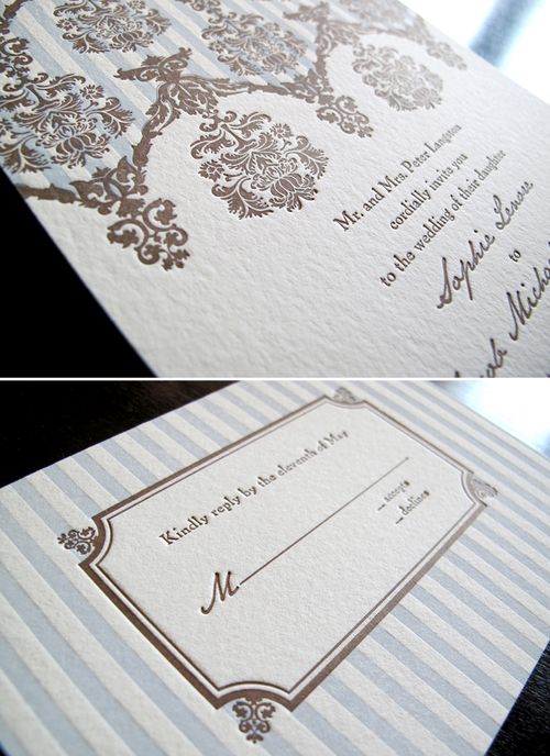 Anemone-Letterpress-Blue-Brown-Vintage-Recency-Stripe-Wedding-Invitation