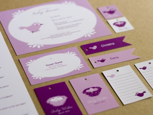 Pink-bird-baby-shower-invitation-set