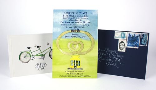 Watercolor-bicycle-wedding-invitations